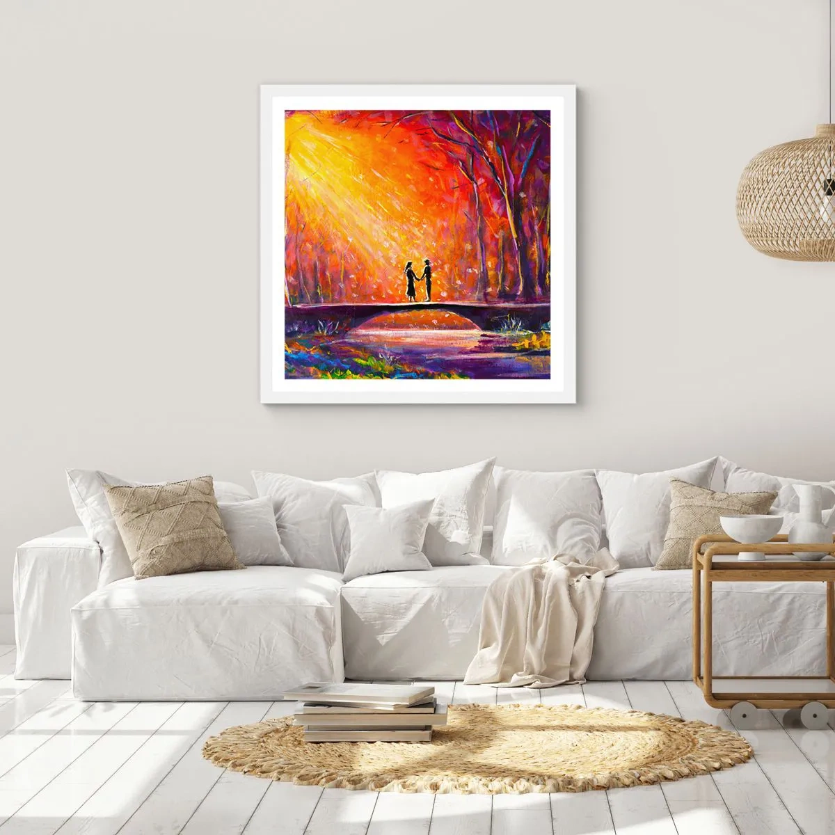 Poster in einem weißen Rahmen - Der Himmel liebt sie auch - 50x50 cm