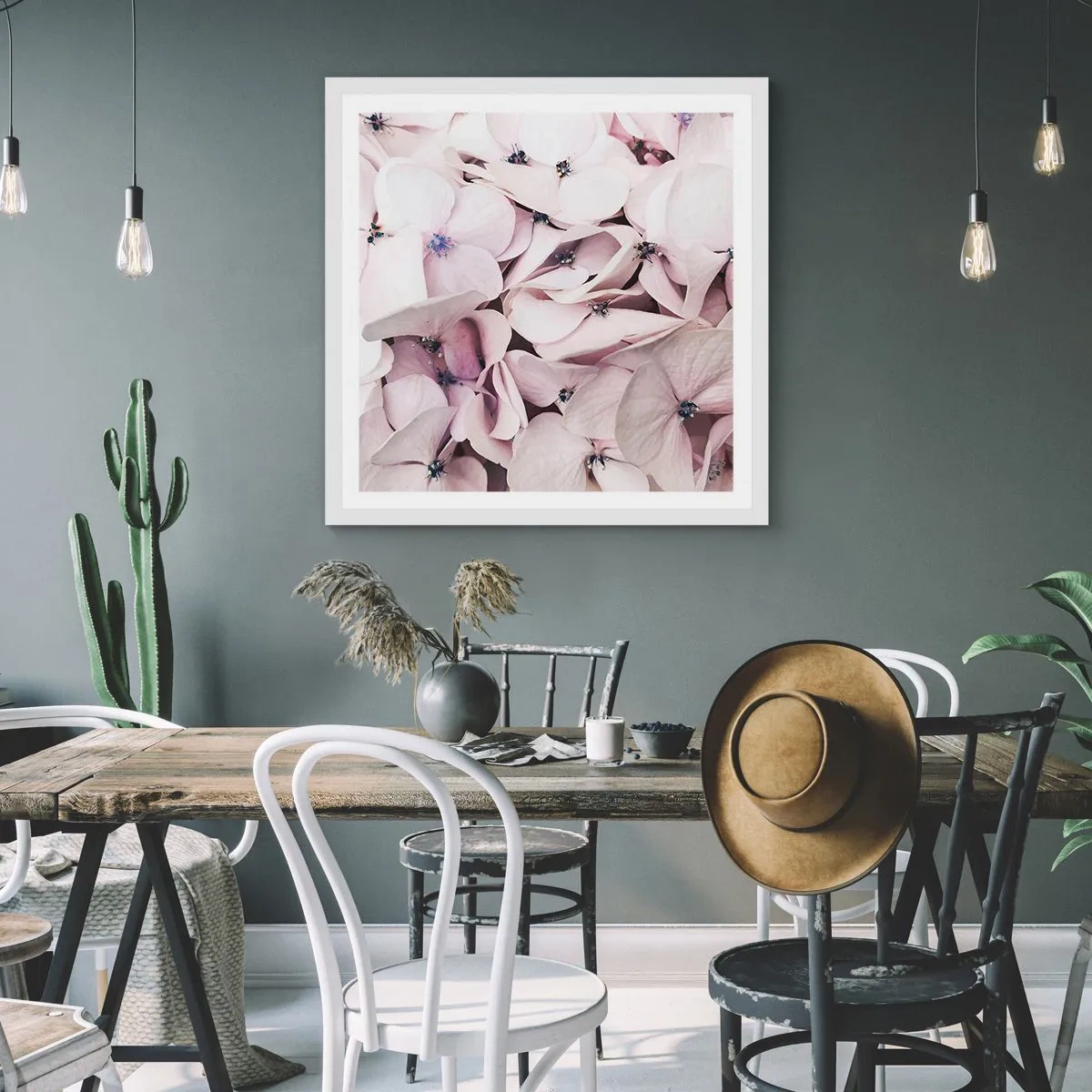 Poster in einem weißen Rahmen - In einer Blumenflut - 40x40 cm