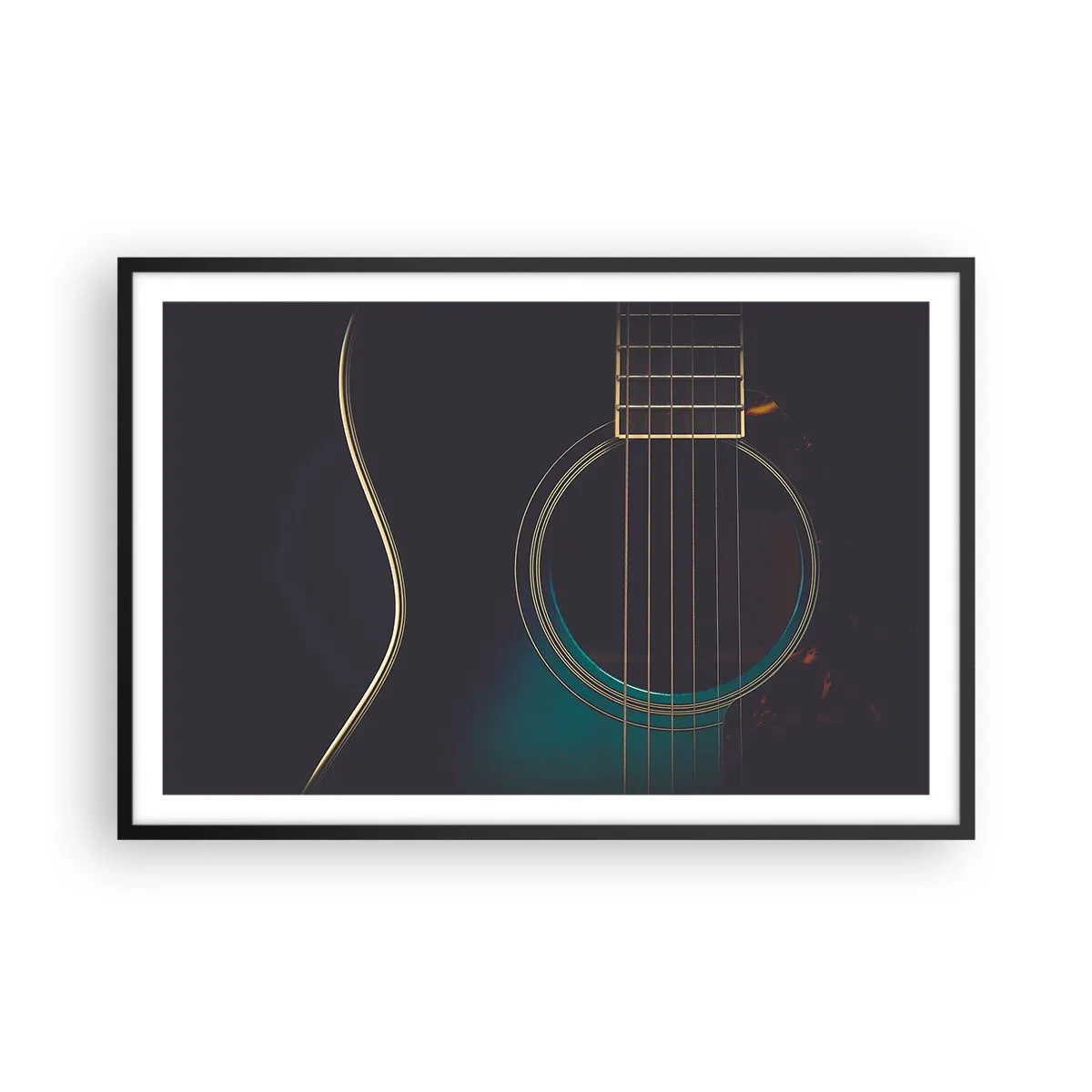Poster in einem schwarzem Rahmen - Einen Moment bevor es ertönt - 91x61 cm