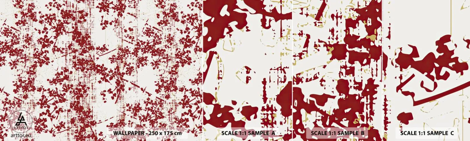 Fototapetenmuster Standard Eco - Wie alter Perkal - Alt, Muster, Blumen - 100x30 cm