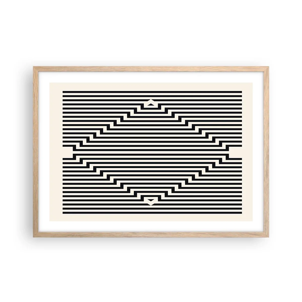 Poster in einem Rahmen aus heller Eiche - Geometrische Illusion - 70x50 cm