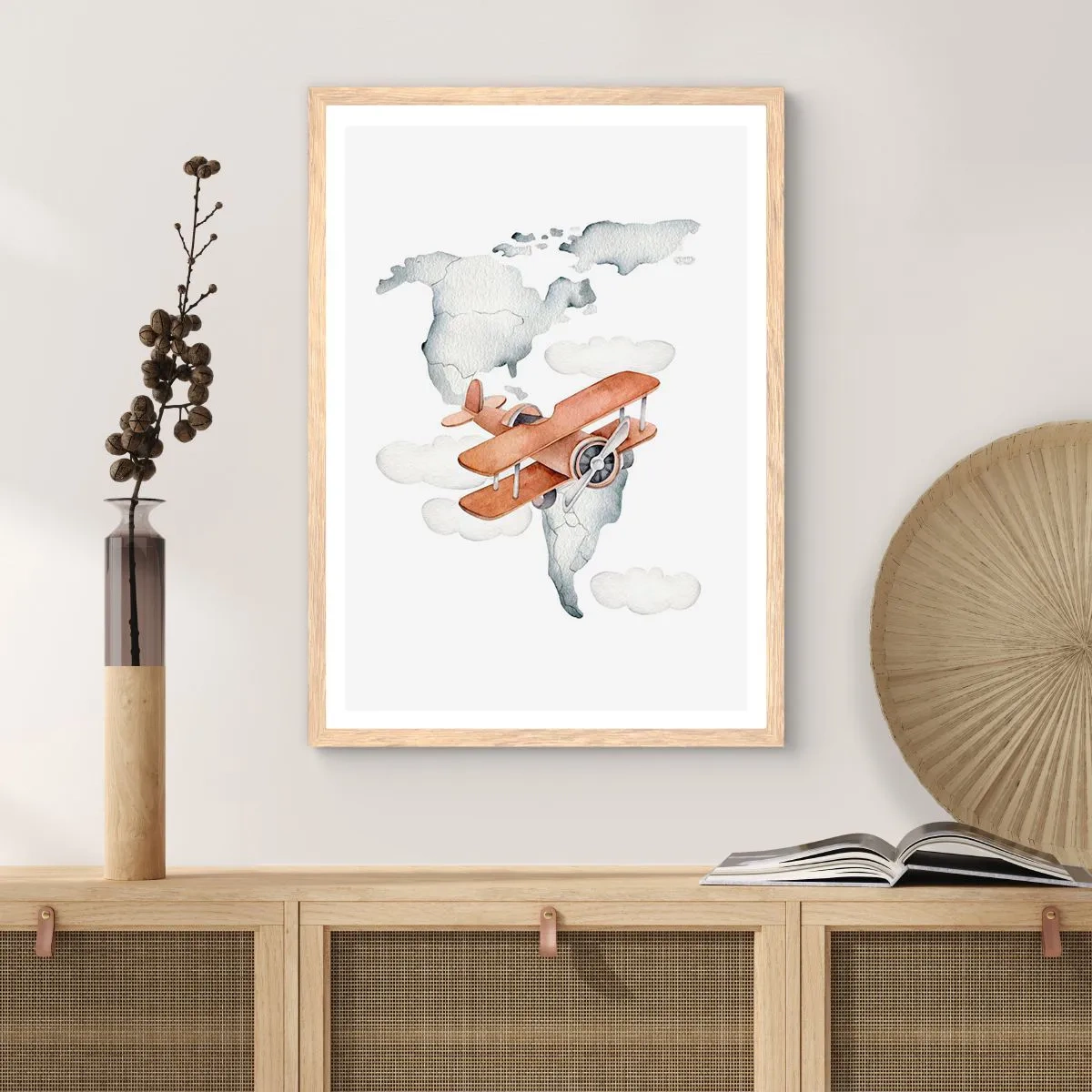 Poster in einem Rahmen aus heller Eiche - Im Pioniergeist - 30x40 cm