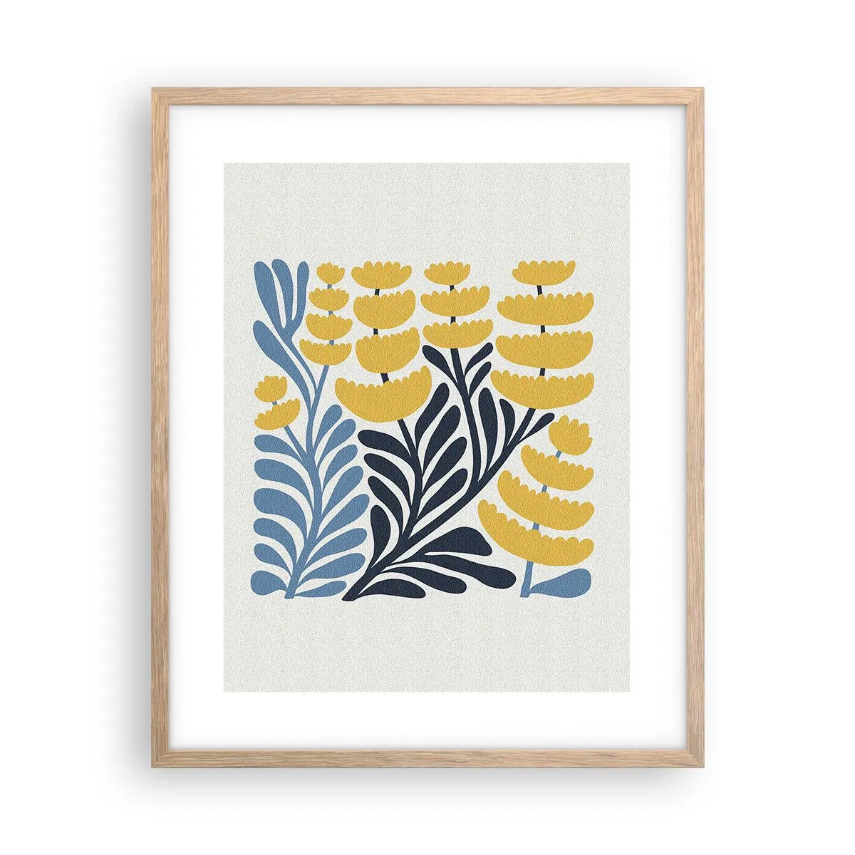 Poster in einem Rahmen aus heller Eiche - Sonniges Blumenbeet - 40x50 cm