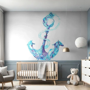 Fototapete Premium Canvas - Der Vertraute der Geheimnisse des Meeres - Abstraktion, Anker, Meer - 250x175 cm