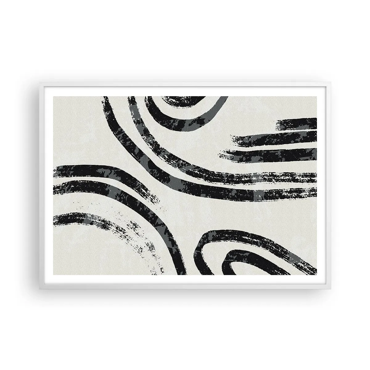 Poster in einem weißen Rahmen - Bei Hälfte angehalten - 100x70 cm