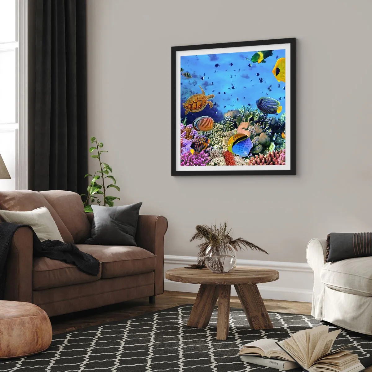 Poster in einem schwarzem Rahmen - Und was wissen wir über das Leben ... - 40x40 cm