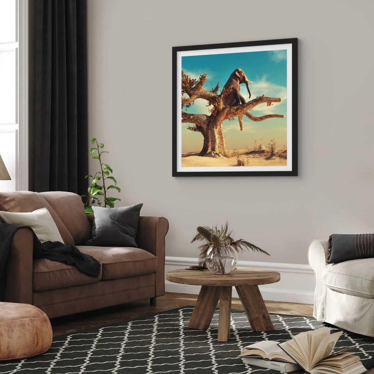 Poster in einem schwarzem Rahmen - Ein neuer Standpunkt - 60x60 cm