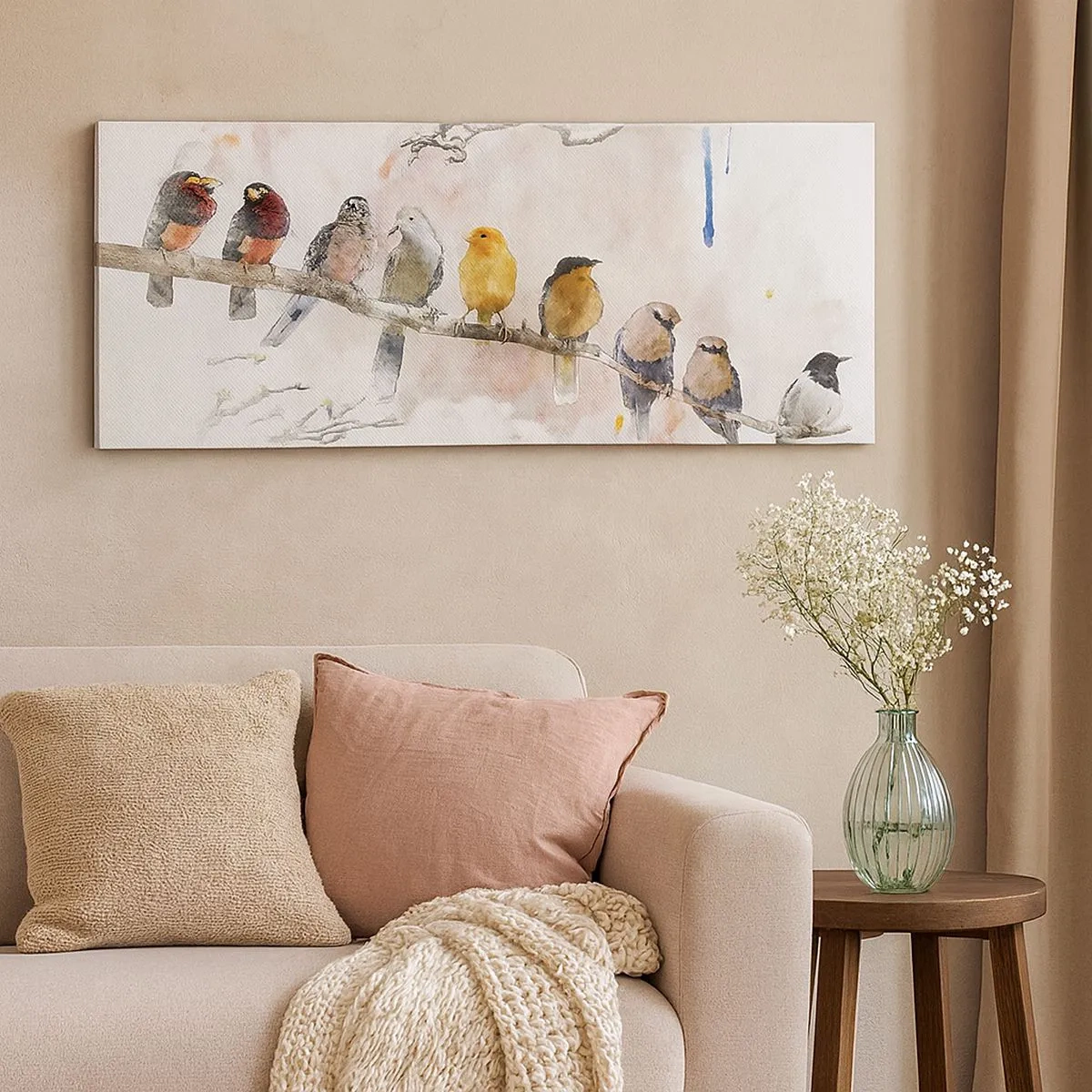 Bild auf Leinwand - Leinwandbild - Geflügeltes Treffen - 100x40 cm