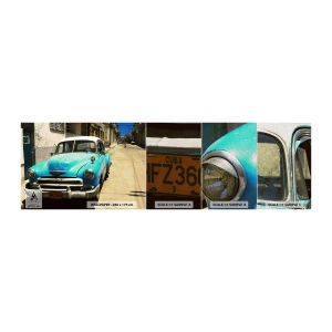 Fototapeten Muster Premium Canvas - Evviva Kuba! - Automobil, Auto, Kuba - 100x30 cm