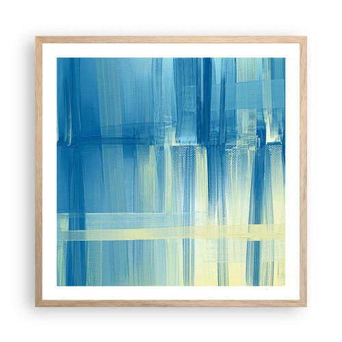 Poster in einem Rahmen aus heller Eiche - Komposition in Türkis - 60x60 cm