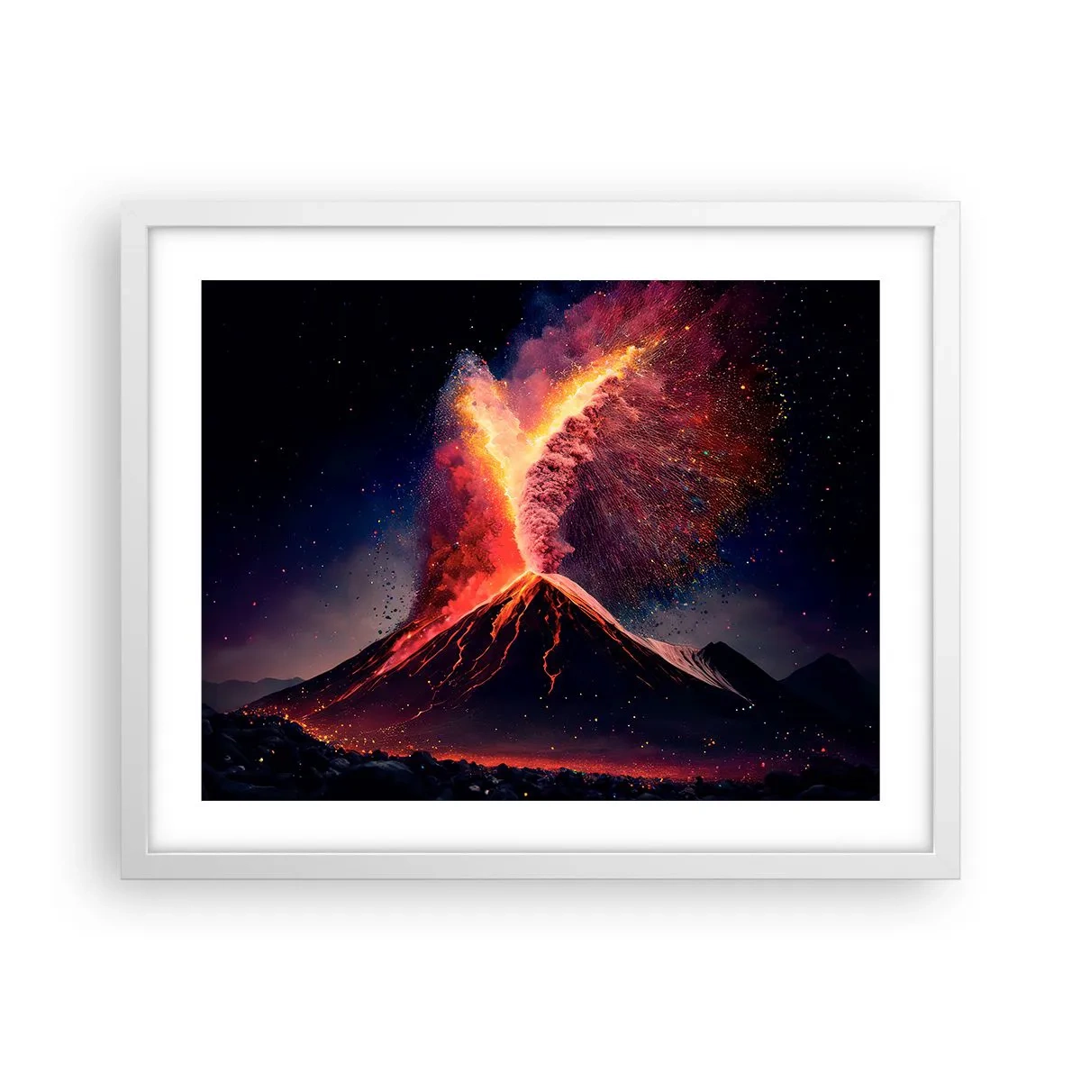 Poster in einem weißen Rahmen - Schönheit und Horror - 50x40 cm