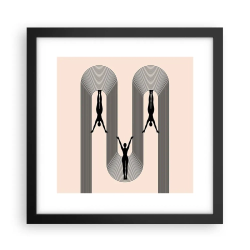 Poster in einem schwarzem Rahmen - Verkehrt herum - 30x30 cm