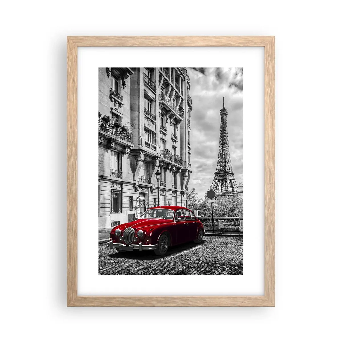 Poster in einem Rahmen aus heller Eiche - Raubtier in der Stadt - 30x40 cm