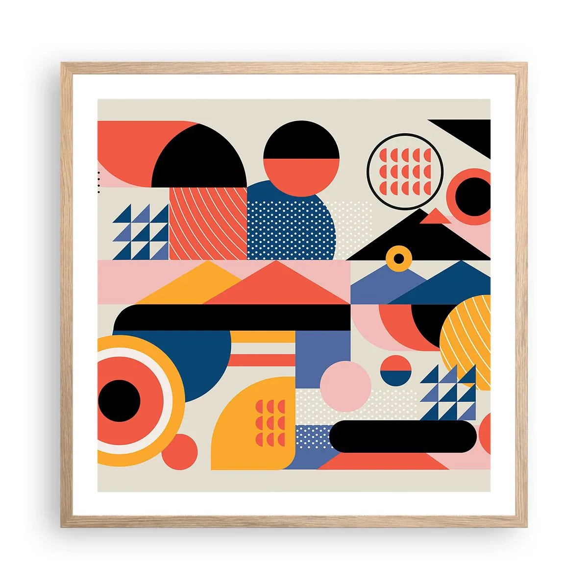 Poster in einem Rahmen aus heller Eiche - Komposition: Na, los, spiel! - 60x60 cm