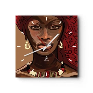 Wanduhr - Glasuhr - Venus aus Ebenholz  - 40x40 cm