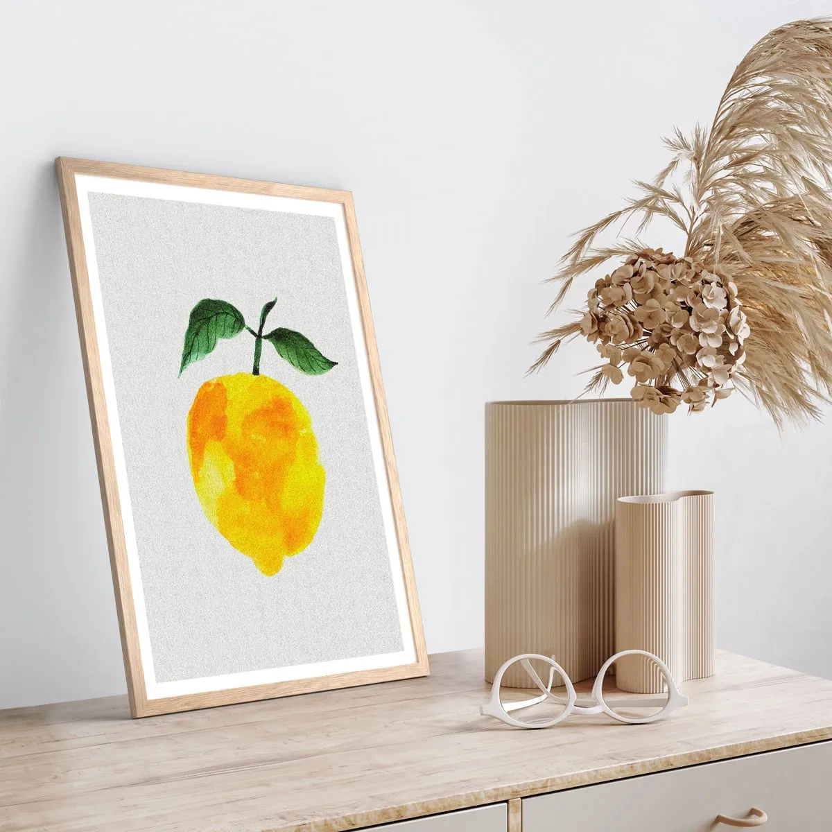 Poster in einem Rahmen aus heller Eiche - So schmeckt man die Sonne - 61x91 cm