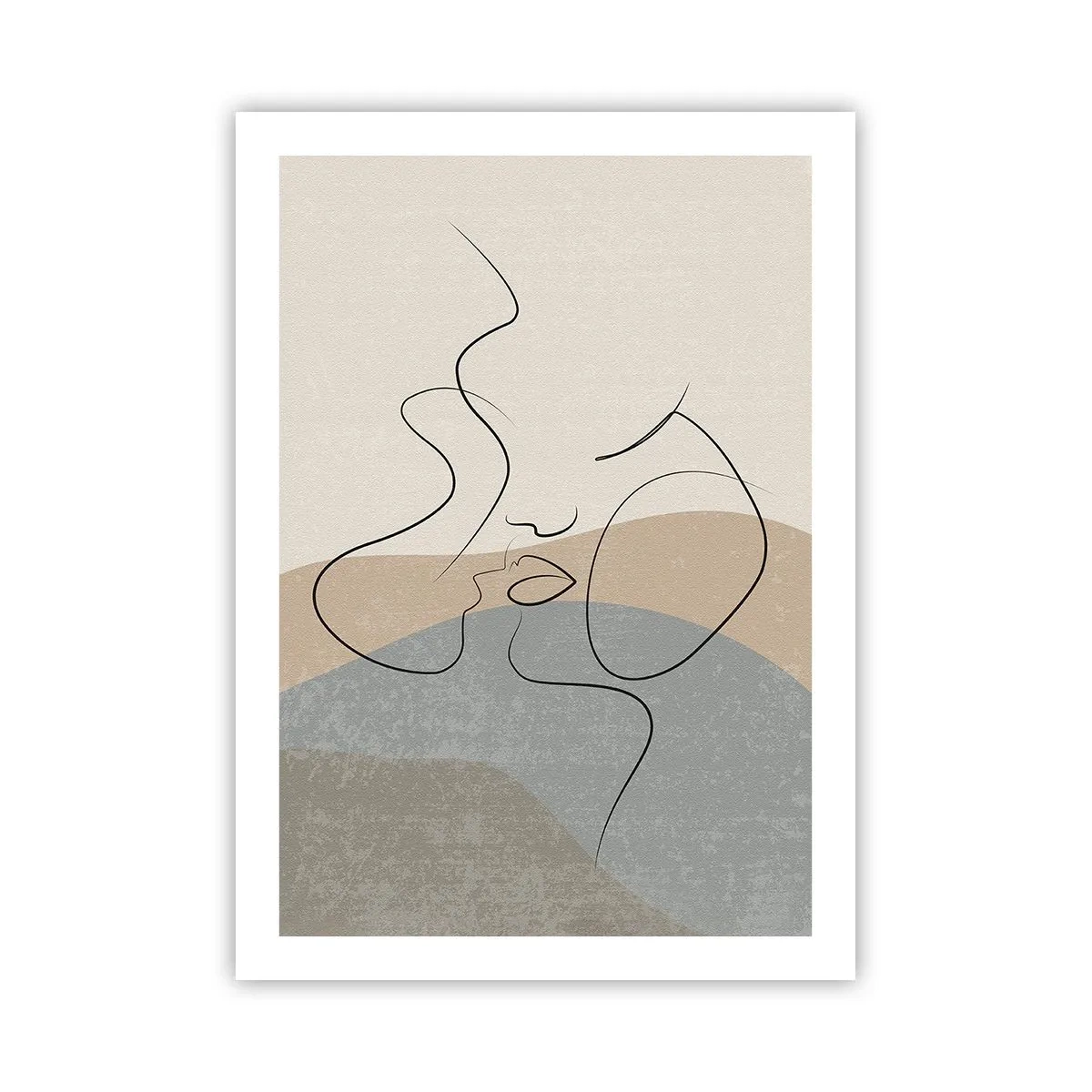 Poster - Eine minimalistische Linie, die ein feminines Gesicht kreiert - 50x70cm - Wie ein Pinselstrich - Moderne Wanddekoration für Wohnzimmer und Schlafzimmer ARTTOR