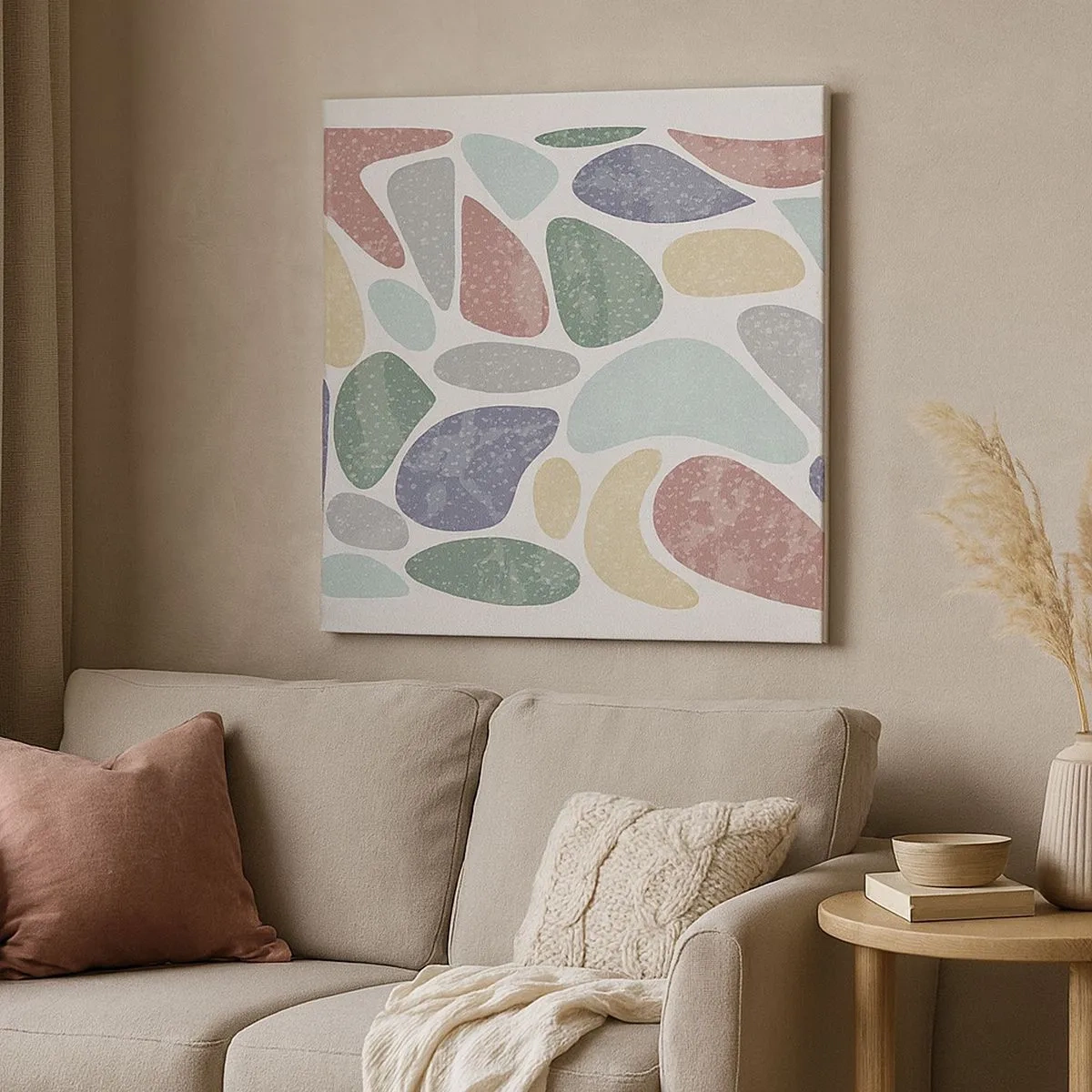 Bild auf Leinwand - Leinwandbild - Mosaik aus pulverförmigen Farben - 30x30 cm