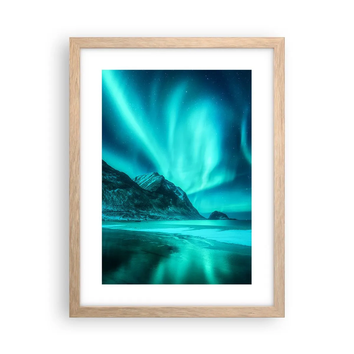 Poster in einem Rahmen aus heller Eiche - Wunder des Nordens - 30x40 cm