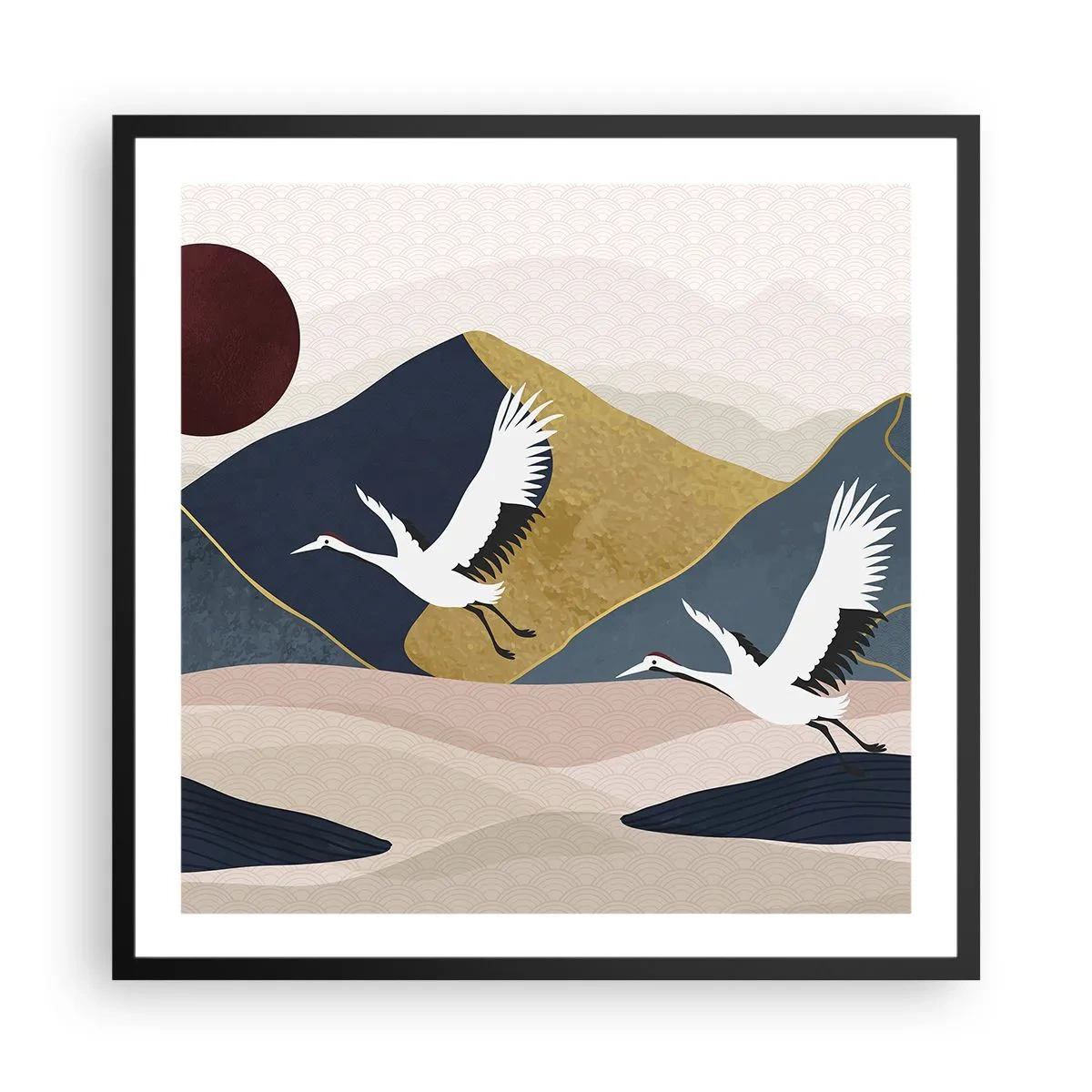 Poster in einem schwarzem Rahmen - Es ist wieder ein Tag VERFLOGEN - 60x60 cm