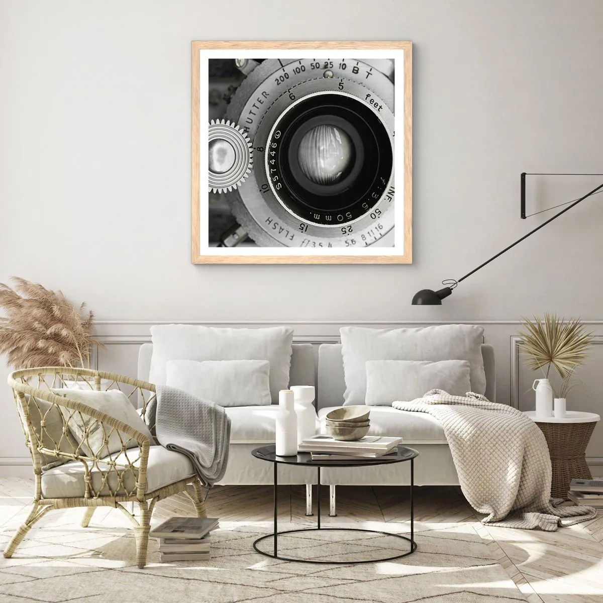 Poster in einem Rahmen aus heller Eiche - Eine Story über Hollywood - 50x50 cm