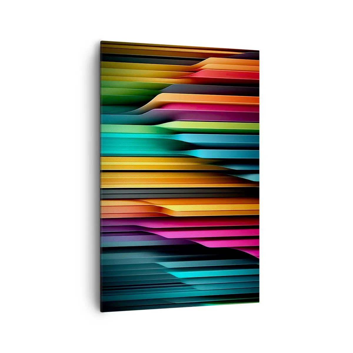 Bild auf Leinwand - Leinwandbild - Bunte vertikale Linien erzeugen eine dynamische Abstraktion. - 80x120cm - Lichtorgan - Moderne Wanddekoration für Wohnzimmer und Schlafzimmer ARTTOR