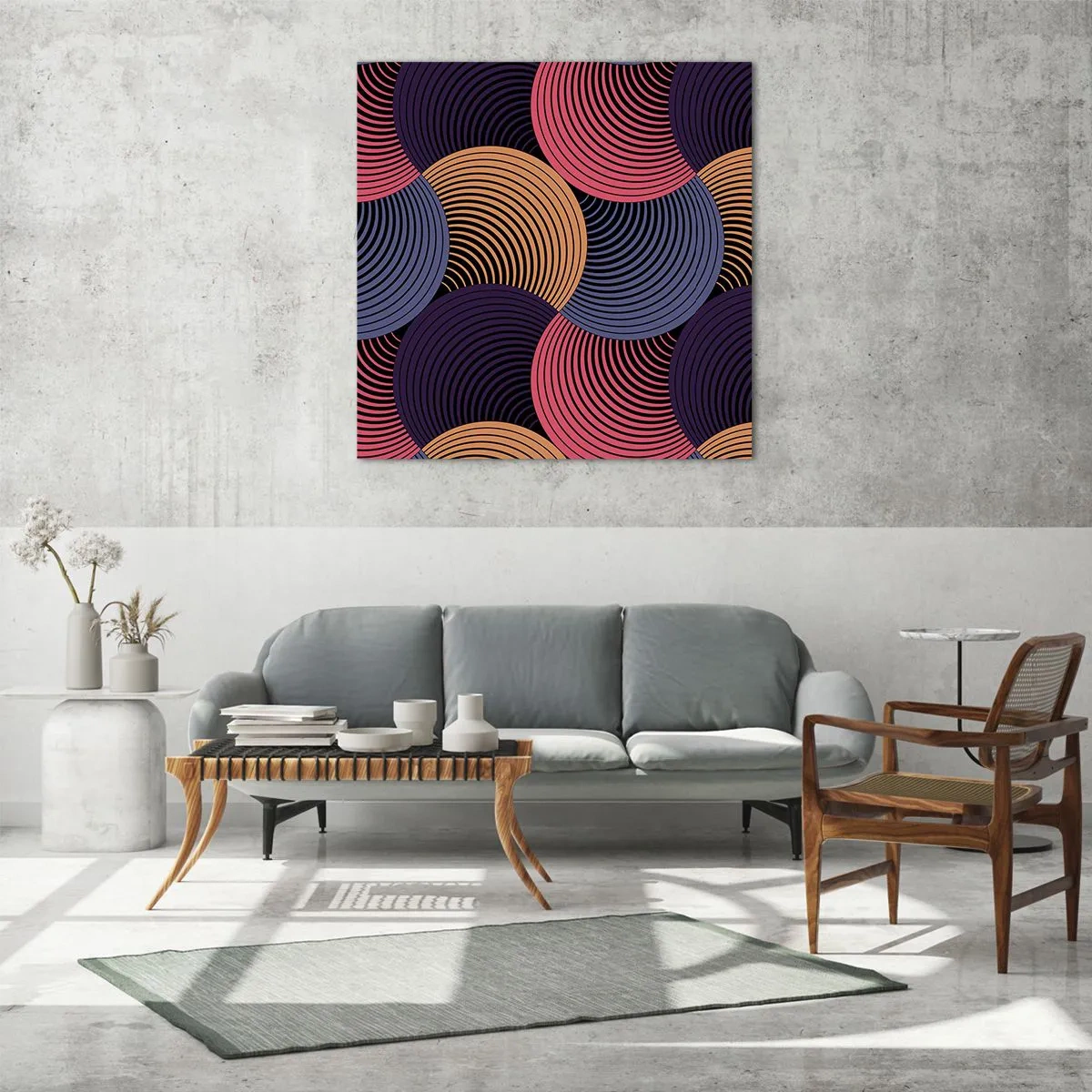 Glasbild - Bild auf glas - Im kreisenden Rhythmus - 70x70 cm