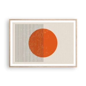 Poster in einem Rahmen aus heller Eiche - Immer die Sonne - 100x70 cm