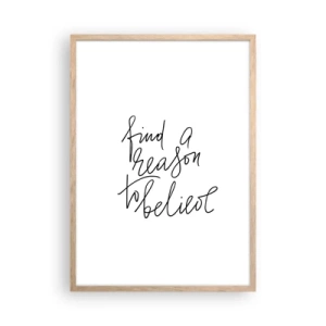 Poster in einem Rahmen aus heller Eiche - Es ist möglich - 50x70 cm