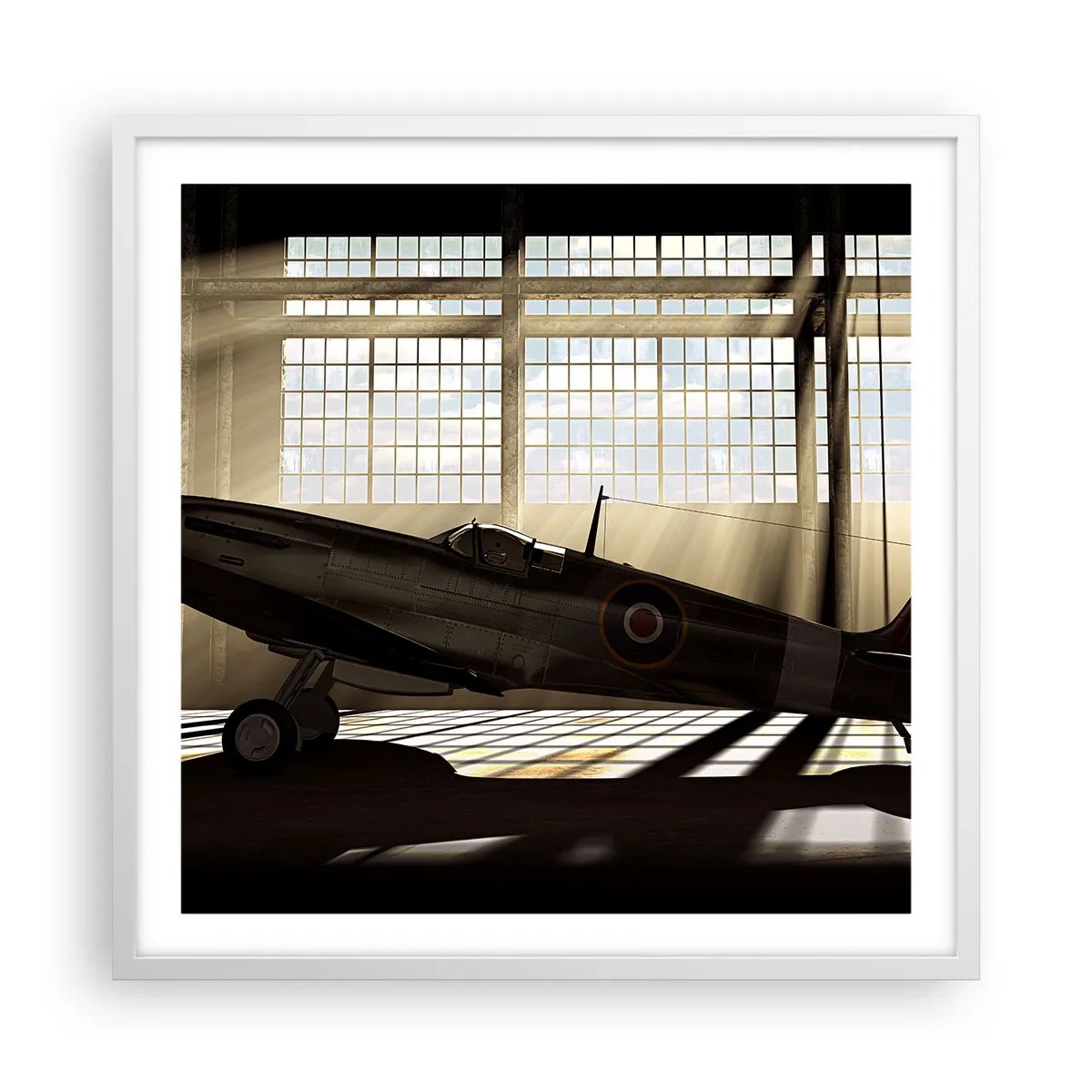 Poster in einem weißen Rahmen - Die Ruhe eines Kriegers - 60x60 cm