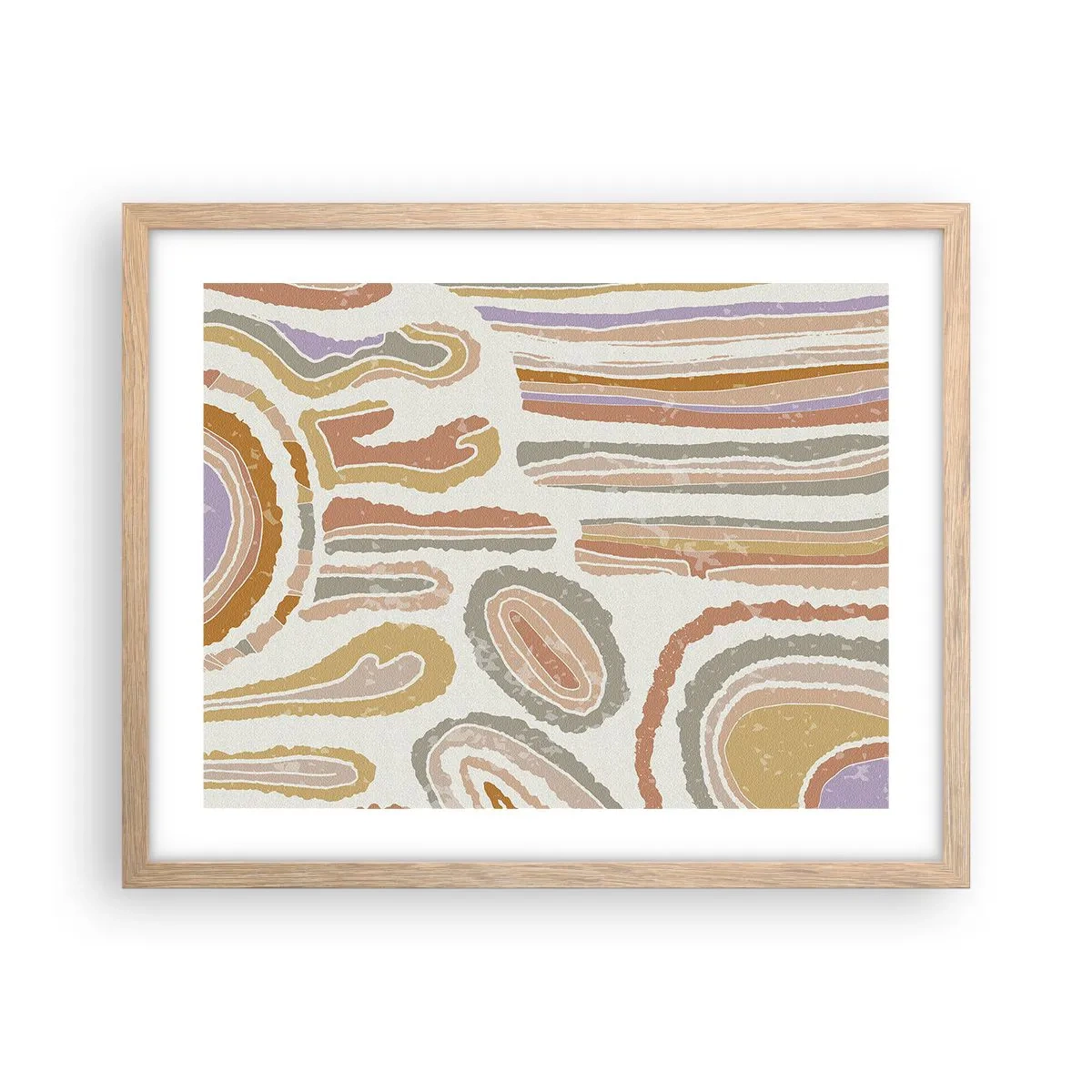 Poster in einem Rahmen aus heller Eiche - Bunte Querschnitte - 50x40 cm