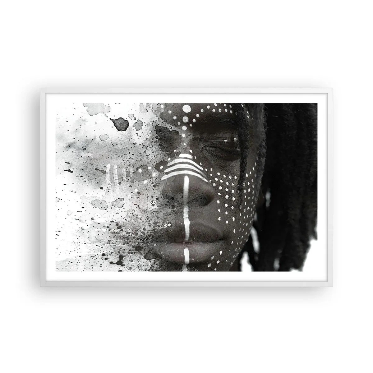 Poster in einem weißen Rahmen - Entdecke den Urgeist - 91x61 cm