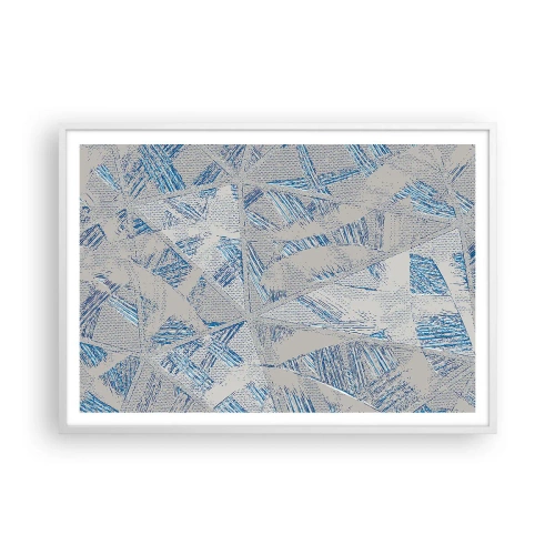 Poster in einem weißen Rahmen - In einem blaugrauen Labyrinth - 100x70 cm