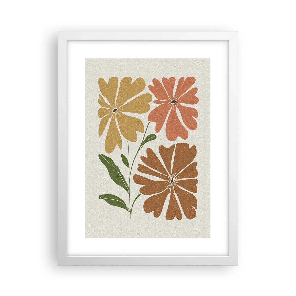 Poster in einem weißen Rahmen - Natur und Geometrie - 30x40 cm