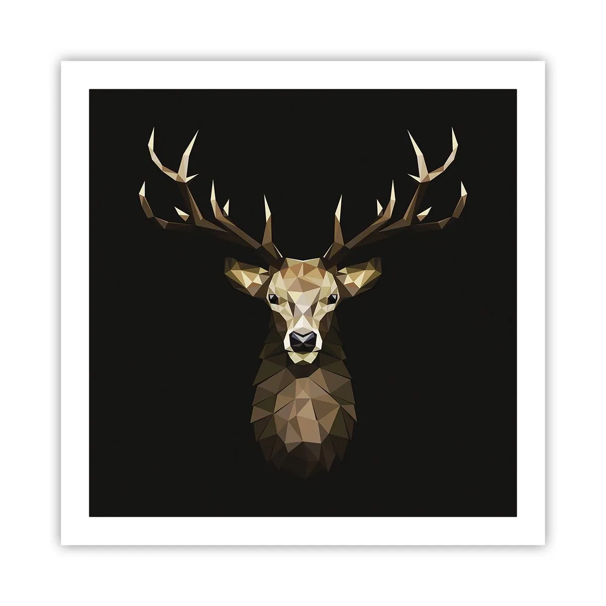 Poster - Kubistischer Hirsch - 60x60 cm