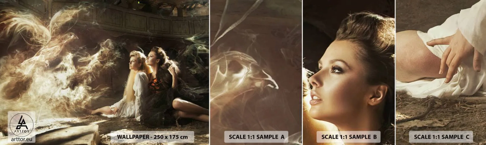 Fototapetenmuster Standard Eco - Und es gab Poesie - Abstraktion, Phönix, Frau - 100x30 cm