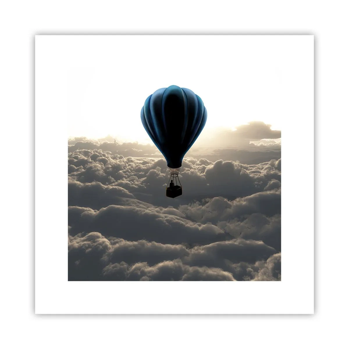 Poster - Ein Wanderer über den Wolken - 30x30 cm