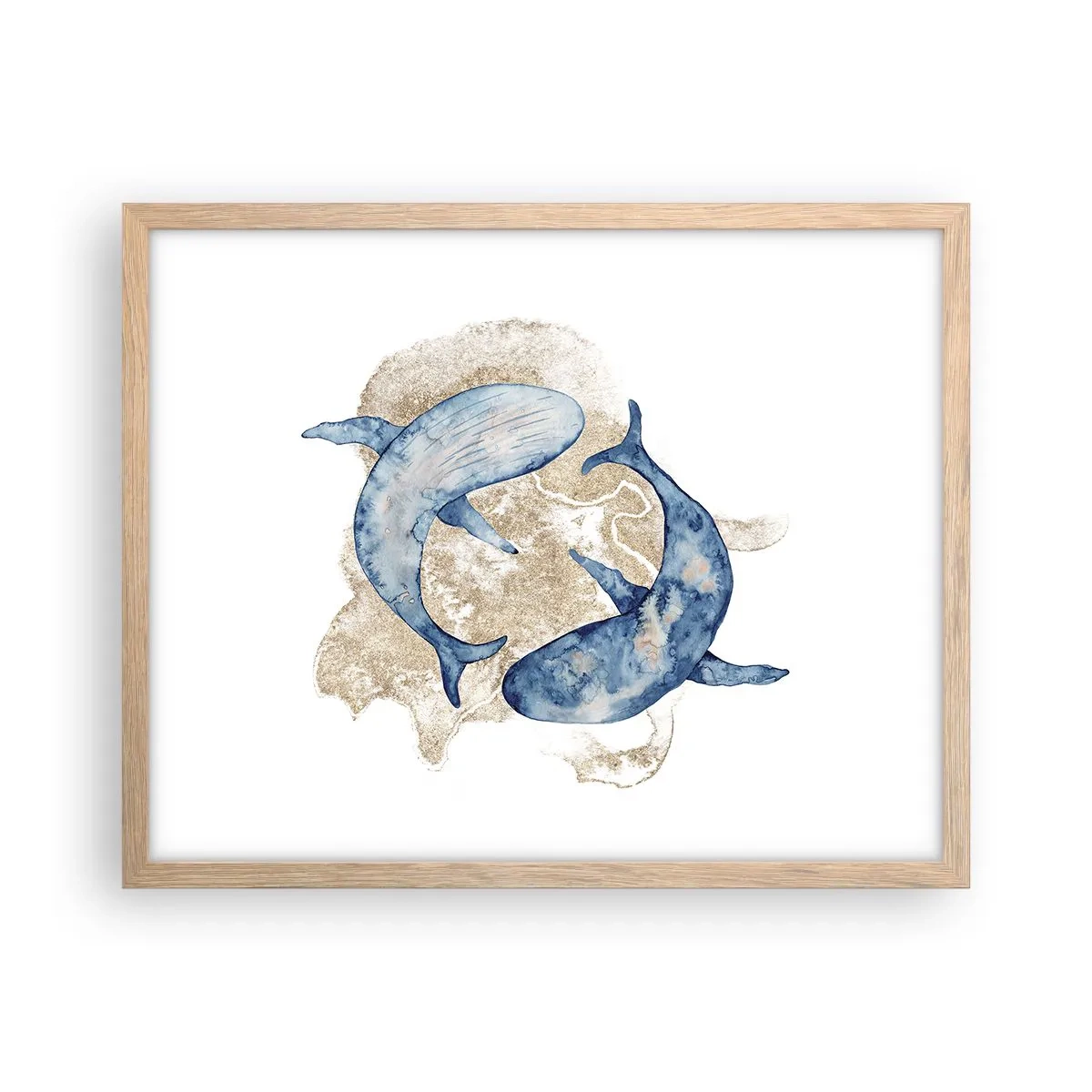 Poster in einem Rahmen aus heller Eiche - Freundschaft oder Liebe? - 50x40 cm