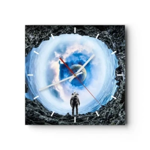 Wanduhr - Glasuhr - Es ist nicht weit von zu Hause - 40x40 cm