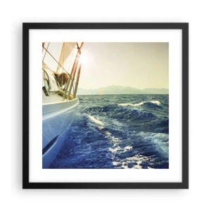 Poster in einem schwarzem Rahmen - Auf ins Abenteuer - 40x40 cm