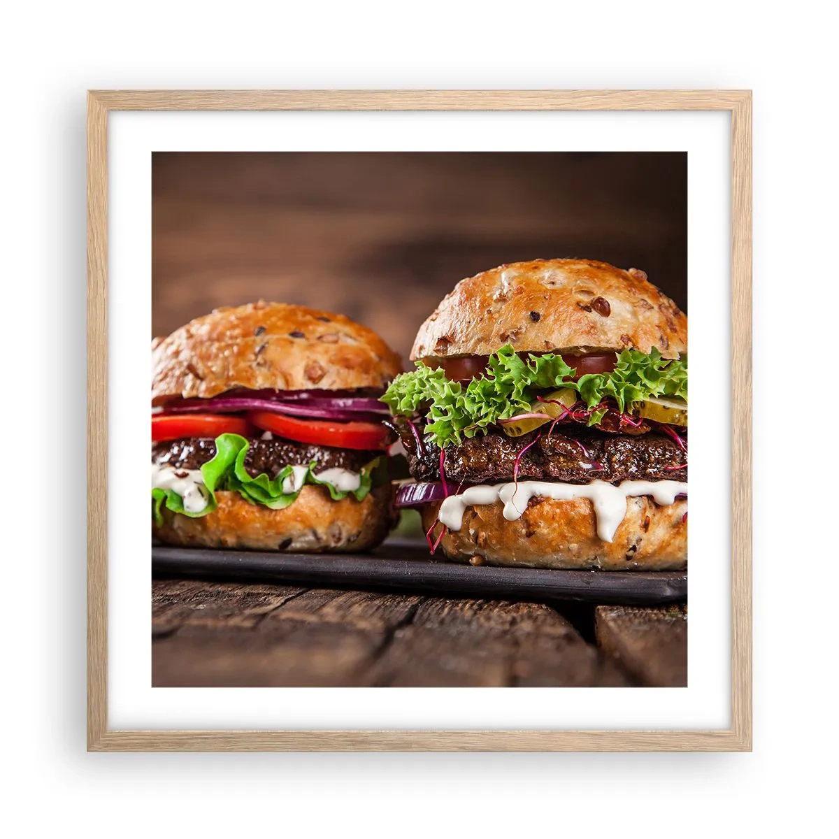 Poster in einem Rahmen aus heller Eiche - Amerikanischer Traum - 50x50 cm