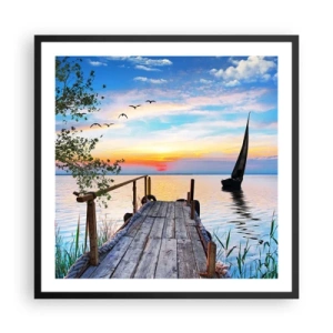 Poster in einem schwarzem Rahmen - Guten Abend - 60x60 cm