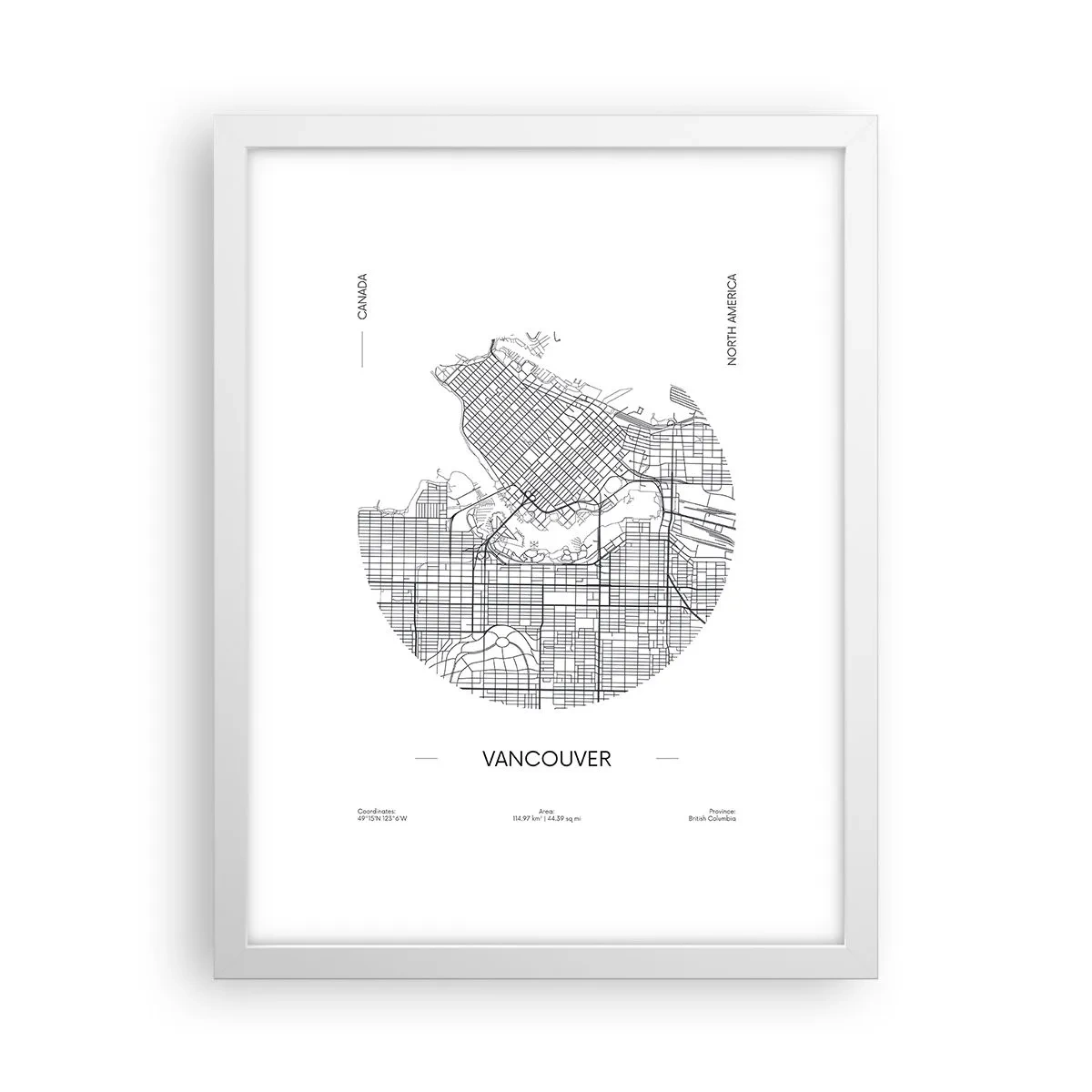 Poster in einem weißen Rahmen - Anatomie von Vacouver - 30x40 cm