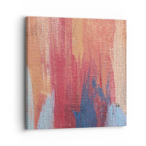 Bild auf Leinwand - Leinwandbild - Renne den Regenbogen hinunter - 30x30 cm