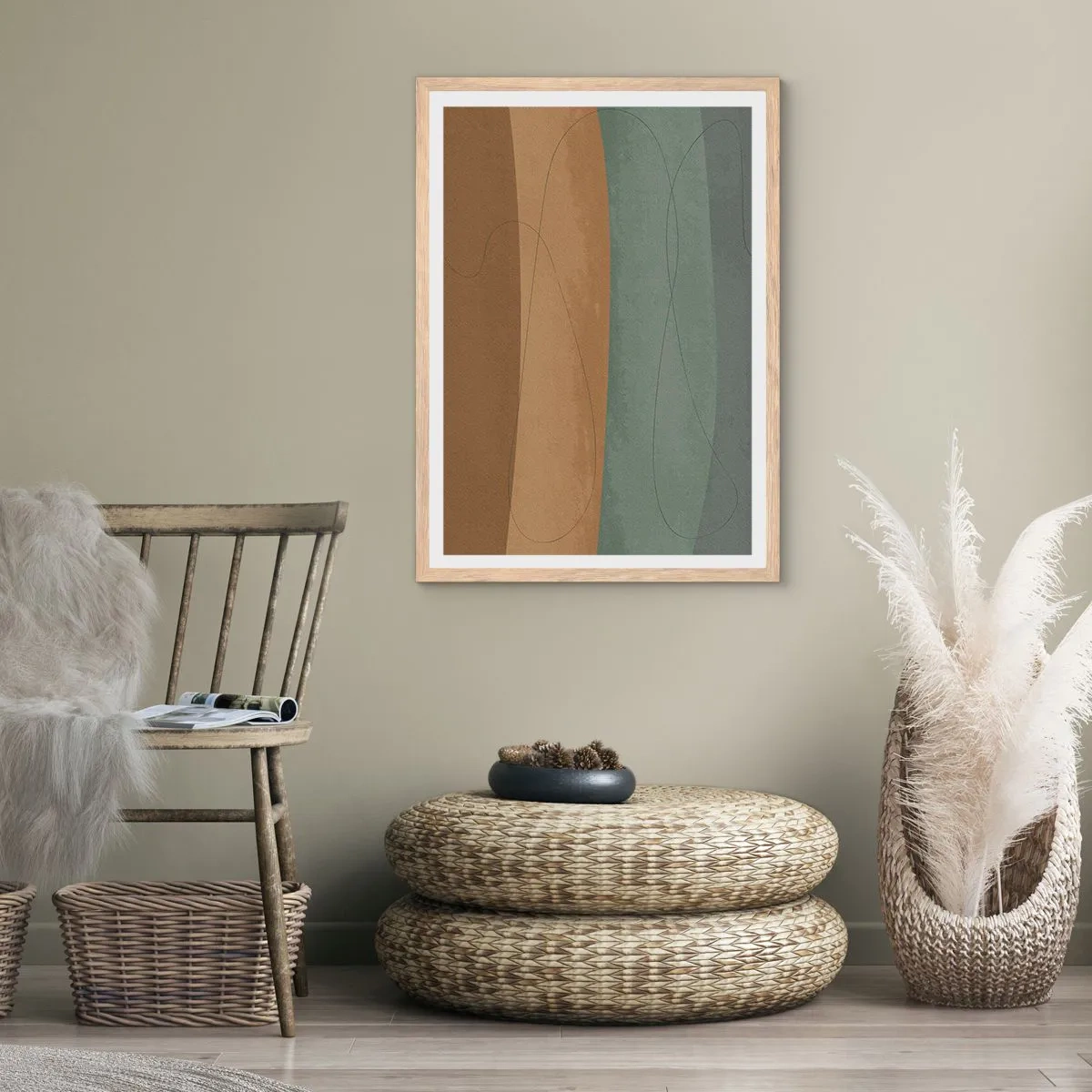 Poster in einem Rahmen aus heller Eiche - Horizontale Komposition - 40x50 cm