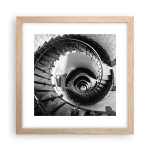 Poster in einem Rahmen aus heller Eiche - Höher und höher - 30x30 cm