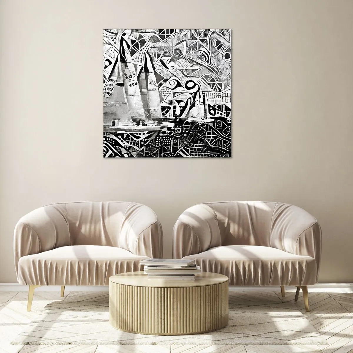 Glasbild - Bild auf glas - Zwischen den Wellen - 60x60 cm