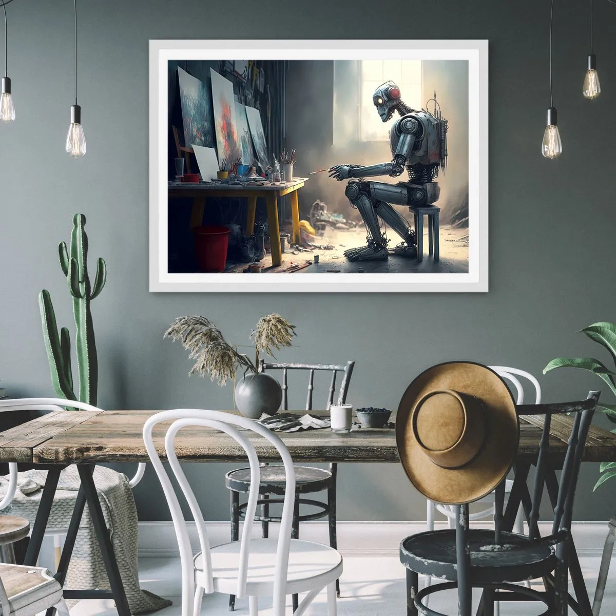 Poster in einem weißen Rahmen - Schöpfungsakt - 40x30 cm