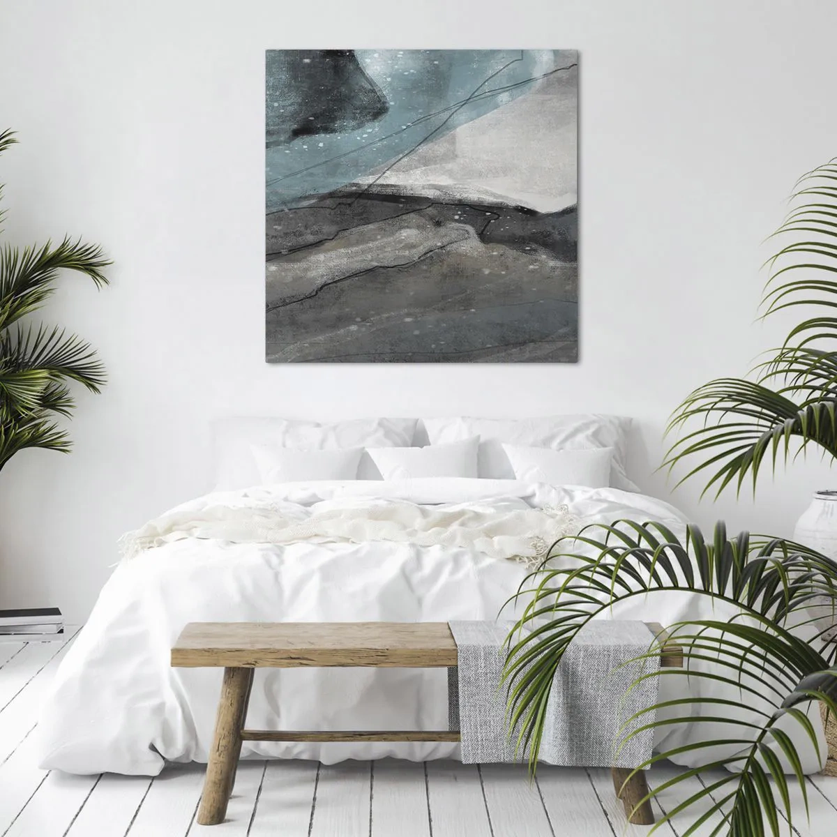 Bild auf Leinwand - Leinwandbild - Abstraktion: Felsen und Eis - 40x40 cm