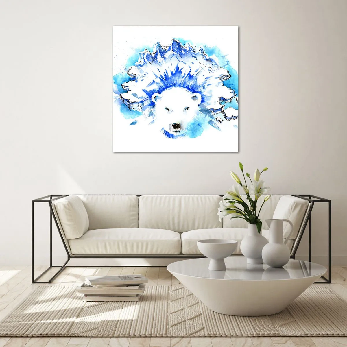 Glasbild - Bild auf glas - Der König der Arktis in einer Eiskrone - 40x40 cm